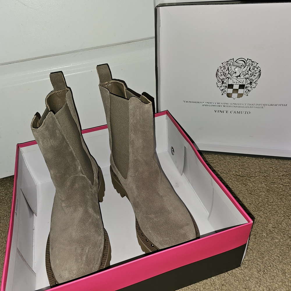 Vince Camuto Taupe Lug Sole Women's Boot, Size 8.5 or 9
